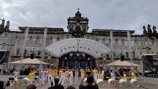 UST Yellow Jackets Drumline at Plaza Mayor during #USTPaskuhan2022 Go USTE! 💛🖤🐯