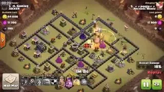 TH9 GOVALK WITH HEAL SPELL 1 !!THREE STAR ATTACK