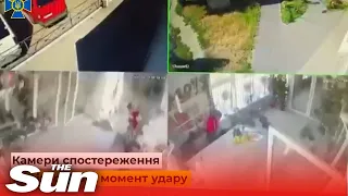 Horrifying CCTV shows moment Russian bomb hit Ukrainian shopping mall