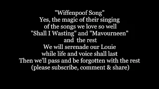 The WHIFFENPOOF SONG YALE Lyrics Words Sing Along Music song Whiffinpoof Wiffenpoof Wiffinpoof