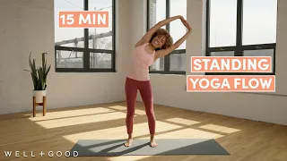 15 Minute Standing Yoga Flow | Trainer of the Month Club | Well+Good