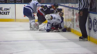 Ondrej Palat Cross Checks Noel Acciari