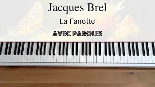 Jacques Brel - La Fanette (avec paroles) - Piano