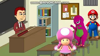 Toadette and Evil Barney Behaves the School