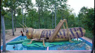 Build Beautiful a Giant locusts, Swimming Pool & Fish Pond