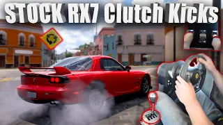 Drifting STOCK RX7 - Realistic Driving - Forza Horizon 5 Steering Wheel + Shifter