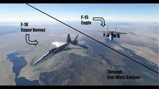 F-18/F-15 Through Star Wars Canyon (Microsoft Flight Simulator) #microsoftflightsimulator