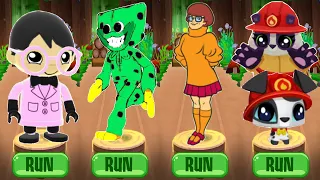 Tag with Purple Radiologist Ryan vs Dash Tag vs Scooby Doo Velma Run vs Green Huggy Wuggy Run