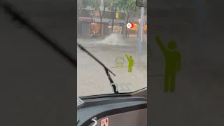 Heavy rain floods roads in northern Spain