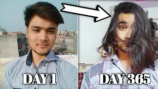 One year time lapse of hair growth
