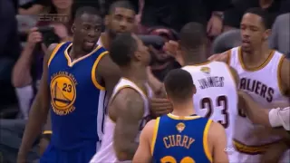 LeBron James Steps over Draymond Green and they nearly FIGHT (2016)