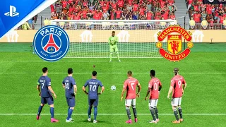 FC 24 | Ronaldo Messi Neymar vs Mbappe Haaland Vinicius | PSG vs Man United | Penalty Shootout - PS5