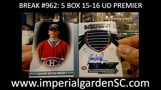 CASE BREAK #962: 5 BOX CASE BREAK 15-16 UD PREMIER  HOCKEY NHL
