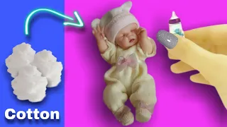 How To Make Small Baby Doll | DIY Clay Baby | Miniature Baby For Barbie | Barbie Crafts Ideas