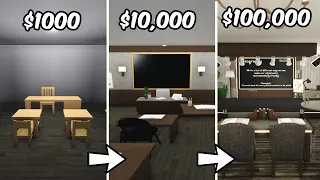 BUILDING A CLASSROOM IN BLOXBURG WITH 1K, 10K, and 100K