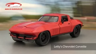 ck-modelcars-video: Letty's Chevrolet Corvette Fast and Furious 8 2017 1:24 Jada Toys