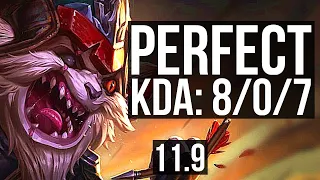 KLED vs AATROX (TOP) | 8/0/7, 800+ games, Legendary | KR Diamond | v11.9