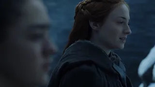 Arya and Sansa  The lone wolf dies   Game of Thrones Season 7