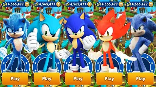 Sonic Dash - Sonic vs Fire Sonic vs Ice Sonic vs Movie Sonic -All Characters Unlocked - Run Gameplay