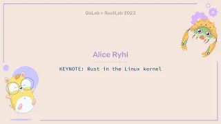 Keynote | Rust in the Linux kernel - Alice Ryhl