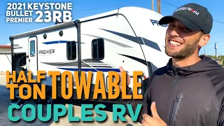 Half-Ton Towable RV Perfect for Couples || 2021 Keystone Bullet Premier 23RB