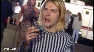 Kurt Cobain, Courtney Love and Frances Bean Cobain Backstage at the 1993 VMAs