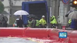 Lambro oltre i livelli di guardia a Monza, installate le barriere anti esondazione