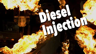 Diesel Injector in slow mo - showing how an injector squirts fuel