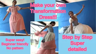 How to Make a Transformation Dress Cinderella | Super Easy!