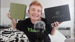 ASMR UNBOXING GUCCI AND VERSACE ITEMS