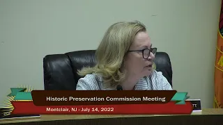 Montclair Historic Preservation Commission Meeting - July 14, 2022