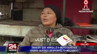 Callao: tráiler que arrolló a mototaxistas habría sufrido desperfecto mecánico