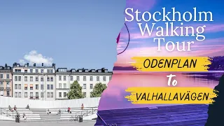 Stockholm Walking Tour: Odenplan to Valhallavägen via Odengatan | 4K City Walk
