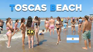 4K - Beach Walk TOSCAS BEACH MAR DEL PLATA December 2022 Good Day