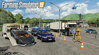 Road control, Car chase & Arrest of 2 people | Scenario mission (Farming Simulator 19)