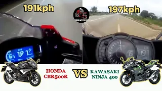 2022 Honda CBR500R vs Kawasaki Ninja 400 | Top Speed | Acceleration | All Stock 🔥🔥