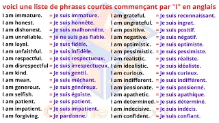 ✅Voici Une Liste De Phrases Courtes Commençant Par "I" En Anglais #WEESER