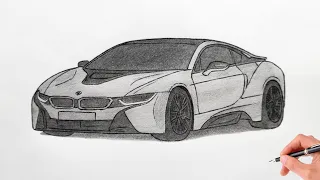 How to draw a BMW I8 2014 / drawing car / coloring bmw i8 coupe 2020