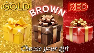 Choose your gift 🎁🥰🤮🤩|| 3 gift box challenge|| Gold,Brown and Red #wouldyourather#chooseyourgift