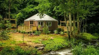 Incredible Gorgeous Luxury Yurt Glamping On A Creek, Hot Tub, Firepit #shorts