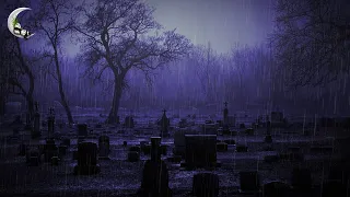 POURING DOWN At GRAVEYARD · Halloween Ambience, Heavy Rain & Thunder Sleep Sounds