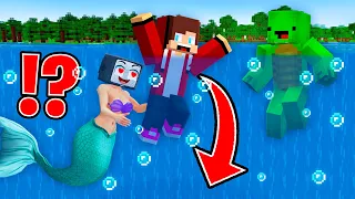 TV WOMAN MERMAID Pranked JJ and Mikey UNDERWATER! MERMAID TV GIRL in Minecraft - Maizen