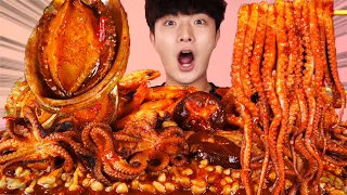 ENG SUB)Spicy! Mara Mushrooms Seafood Boil(Octopus,Shrimp)Eat Mukbang🔥Korean ASMR Hoony Eatingsound