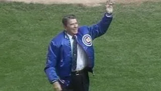 President Reagan throws two first pitches