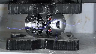 Terminator Skull Crushed In A Hydraulic Press!