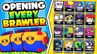 UNLOCKING & MAXING EVERY BRAWLER IN BRAWL STARS! HUGE 20000 GEM MEGA BOX OPENING!