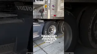 Truck driver forgets to do something important before unhooking #shorts #reefer #trucking #mistake