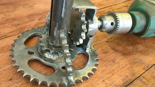 CRAZY!!! This handyman makes cool contraptions from old gear. must try