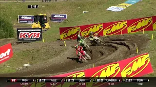 Boisrame and Olsen pass Sanayei - MX2 Race 1 - MXGP of Sweden 2019