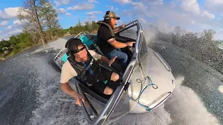 Big rock hit in the supercharged mini jet boat!
